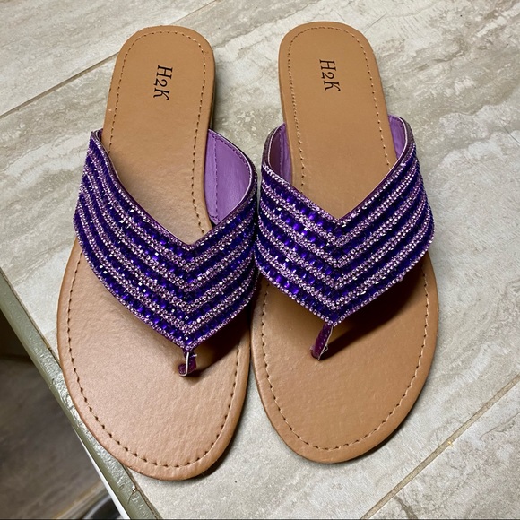 H2K Shoes - H2K Glitter Purple Sandals New in the Box!